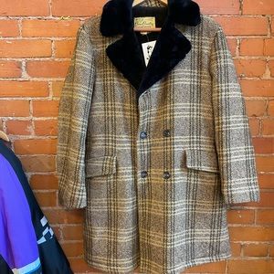 Vintage wool plaid button up jacket